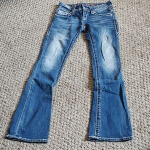 Rock Revival Women's Distressed Blue Boot Cut Jeans